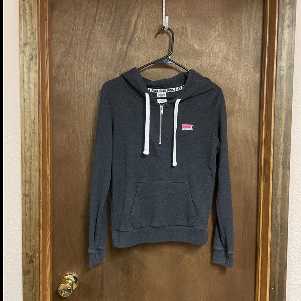 Victorias Secret Pink Quarter Zip Sweatshirt Extra Small